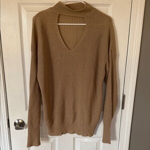SHEIN Classic Tan V-Neck Sweater